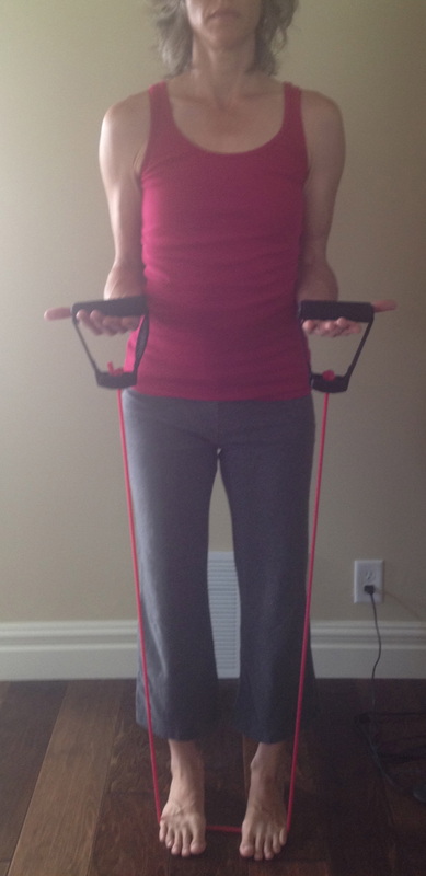 Shoulder Exercise: Bicep Curl with External Rotation using a resistance band