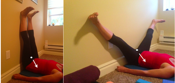 Legs up on the wall pose