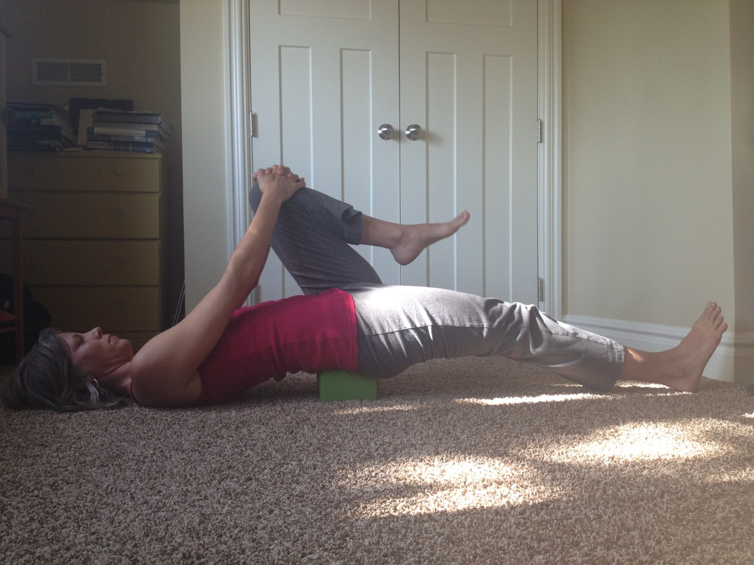 Hip Flexor Stretch using yoga block