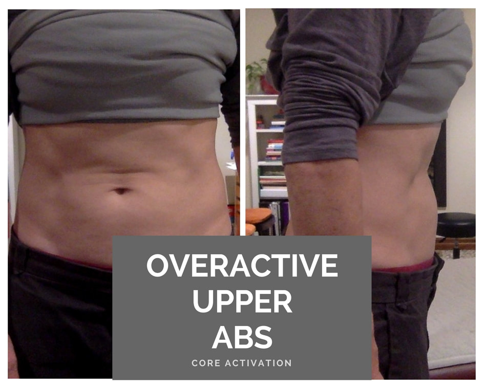 rib gripping: overactive upper abs